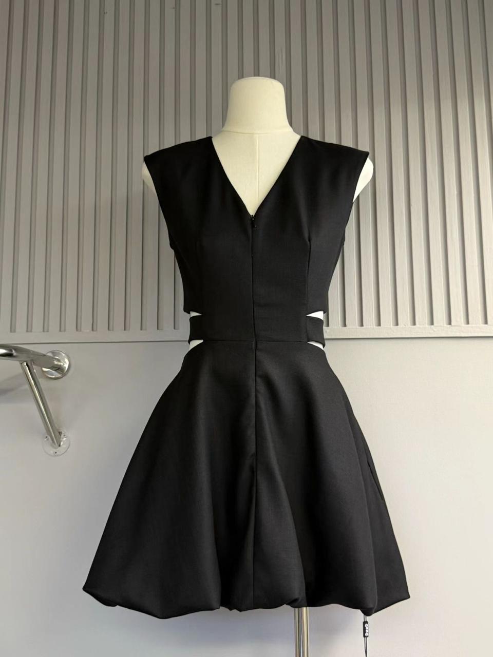 Noir Bloom Mini Dress