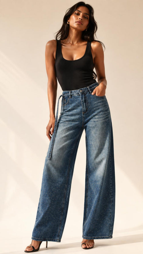 High waist cotton pants