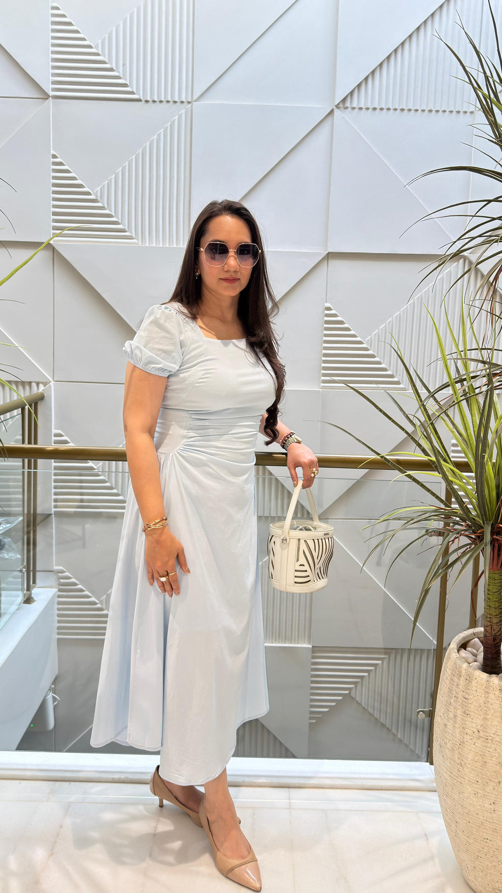 Elysian Puff Sleeve Midi Dress