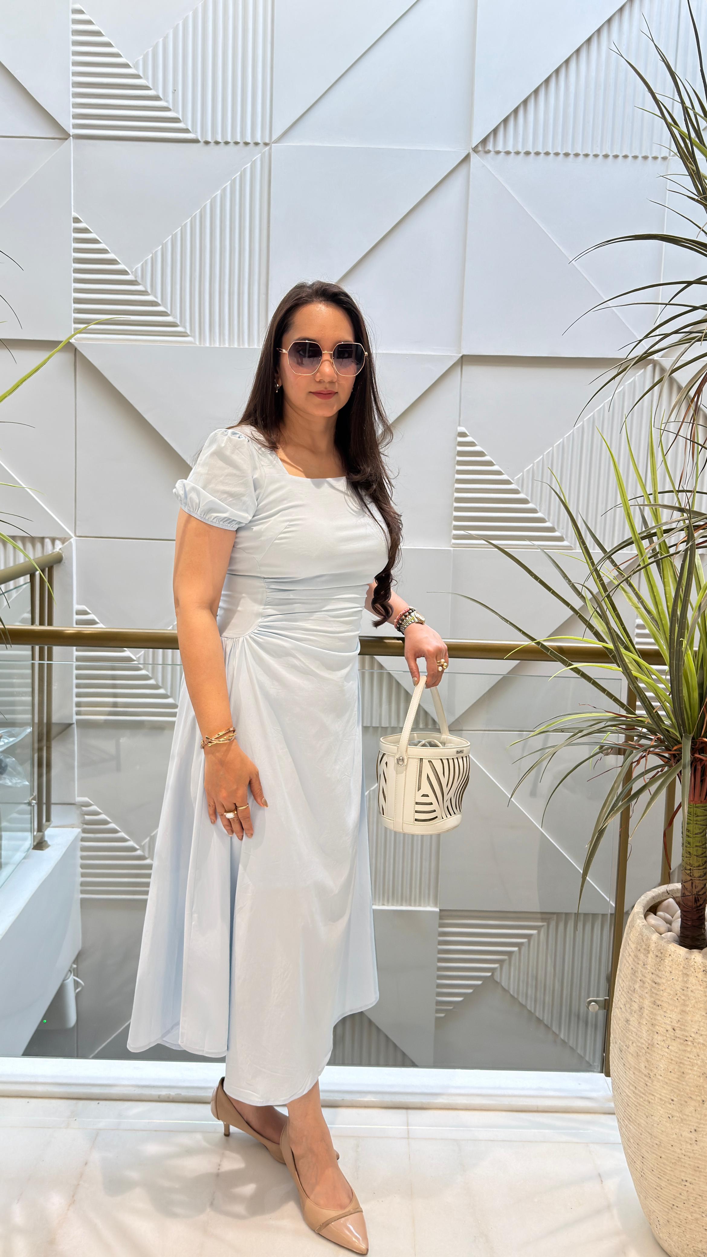 Elysian Puff Sleeve Midi Dress
